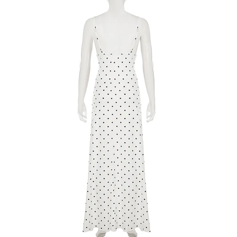 Tossy Lace V-Neck Patchwork Maxi Dress Women Backless High Waist Slim Spaghetti Contrast Party Dress Female Spring Long Dress